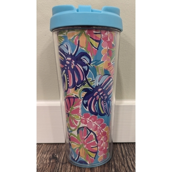 Lilly Pulitzer Palm Tropical Multicolor Travel Tumbler 16 Ounces - Picture 4 of 10